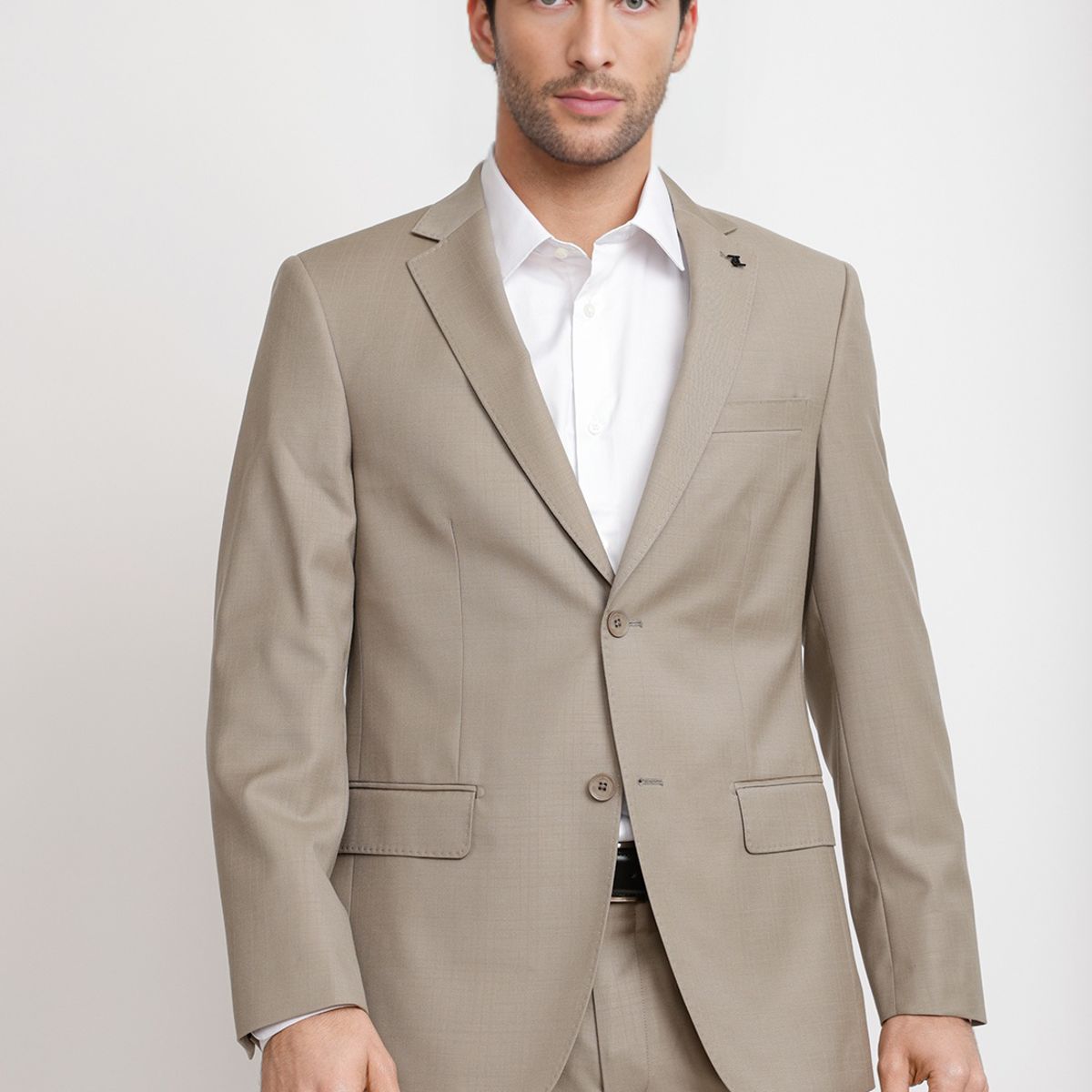 TRIAL - Chaqueta Hombre Formal Lana S100'S Mix&Color Khaki