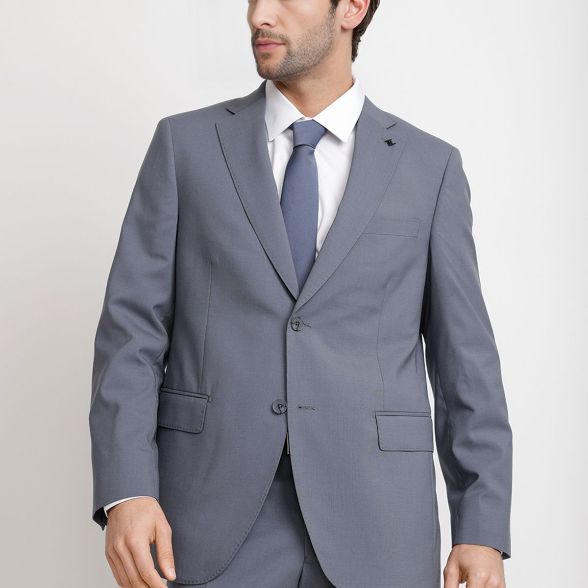 TRIAL - Chaqueta Hombre Formal Lana S100'S Mix&Color Azul Piedra