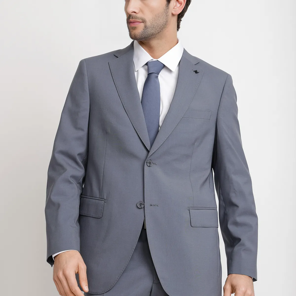 TRIAL - Chaqueta Hombre Formal Lana S100'S Mix&Color Azul Piedra