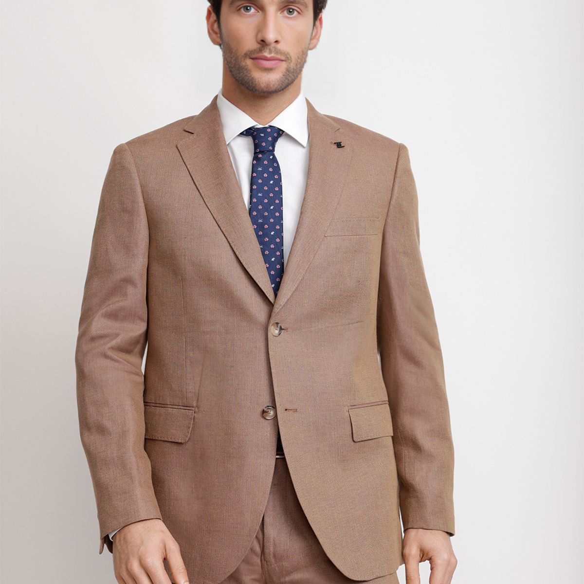 TRIAL - Chaqueta Hombre Formal Lino Mix&Color Café