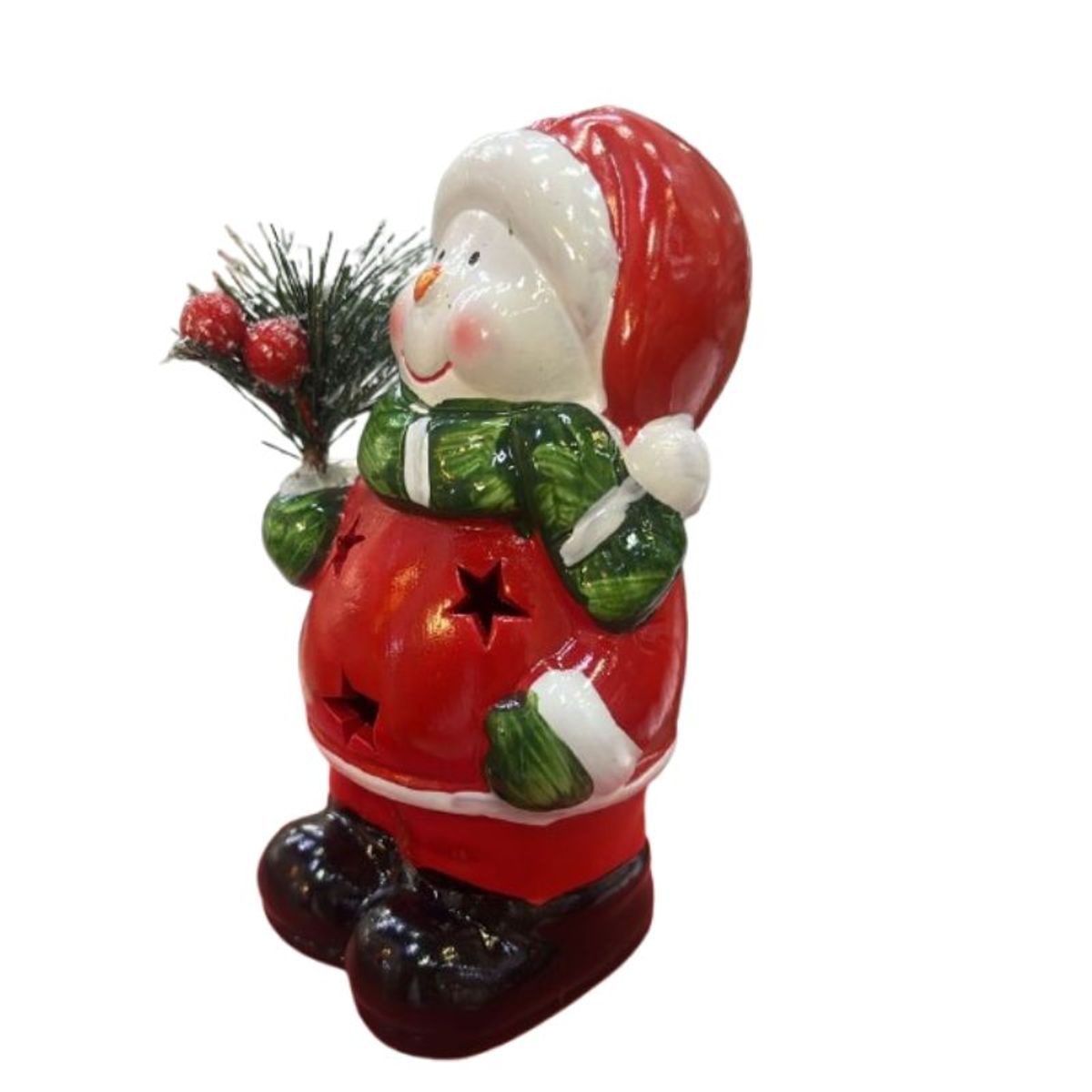 SANTINI - Figura Decorativa - Mono de Nieve con luz