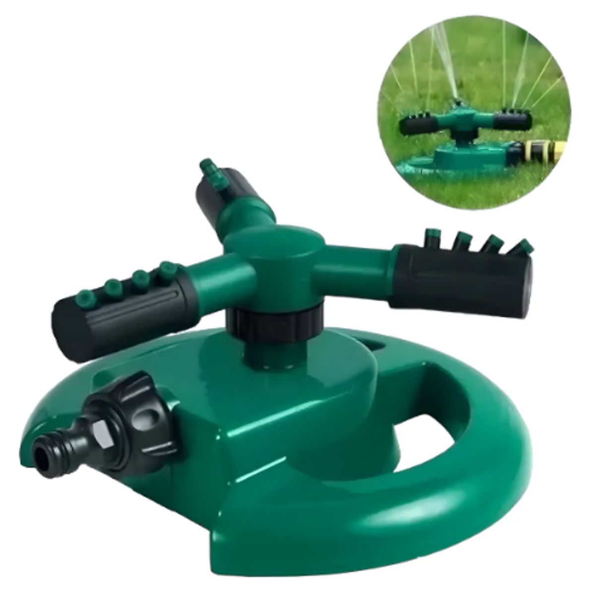 GENERICO - Aspersor De Riego Rociador De Agua Gira 360° 3 Brazos Jardín