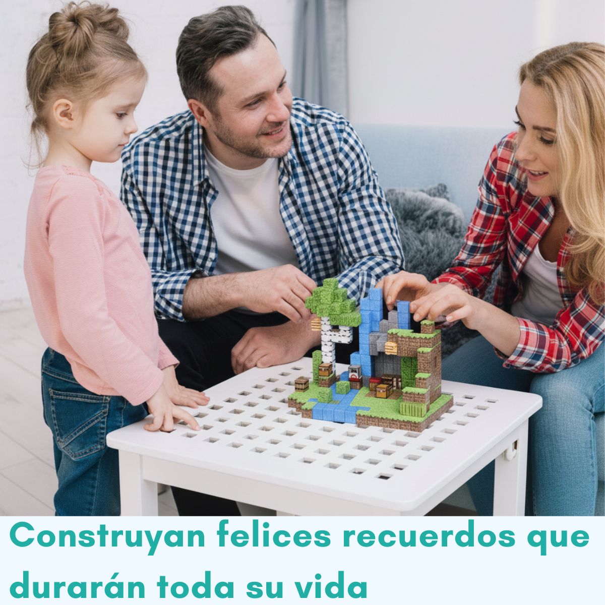 GENERICO - Cubos Magnéticos Construcción Didácticos 100 Piezas 4 personajes compatibles estilo minecraft