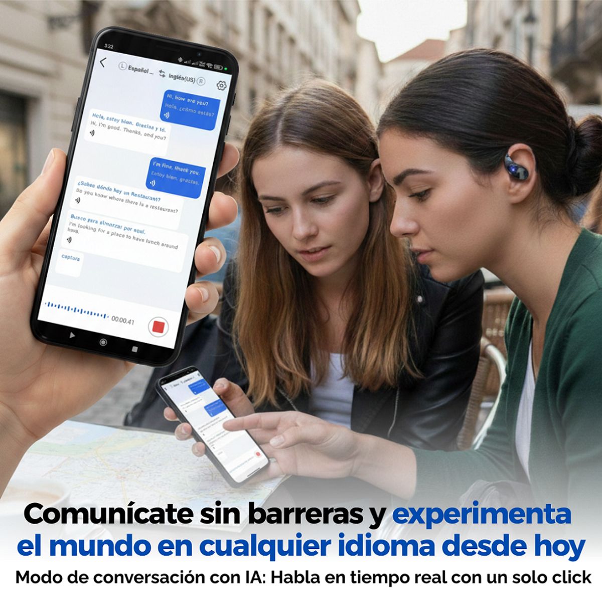 GENERICO - Audifonos Traductores Ai +130 Idiomas Hifi Carga Rápida