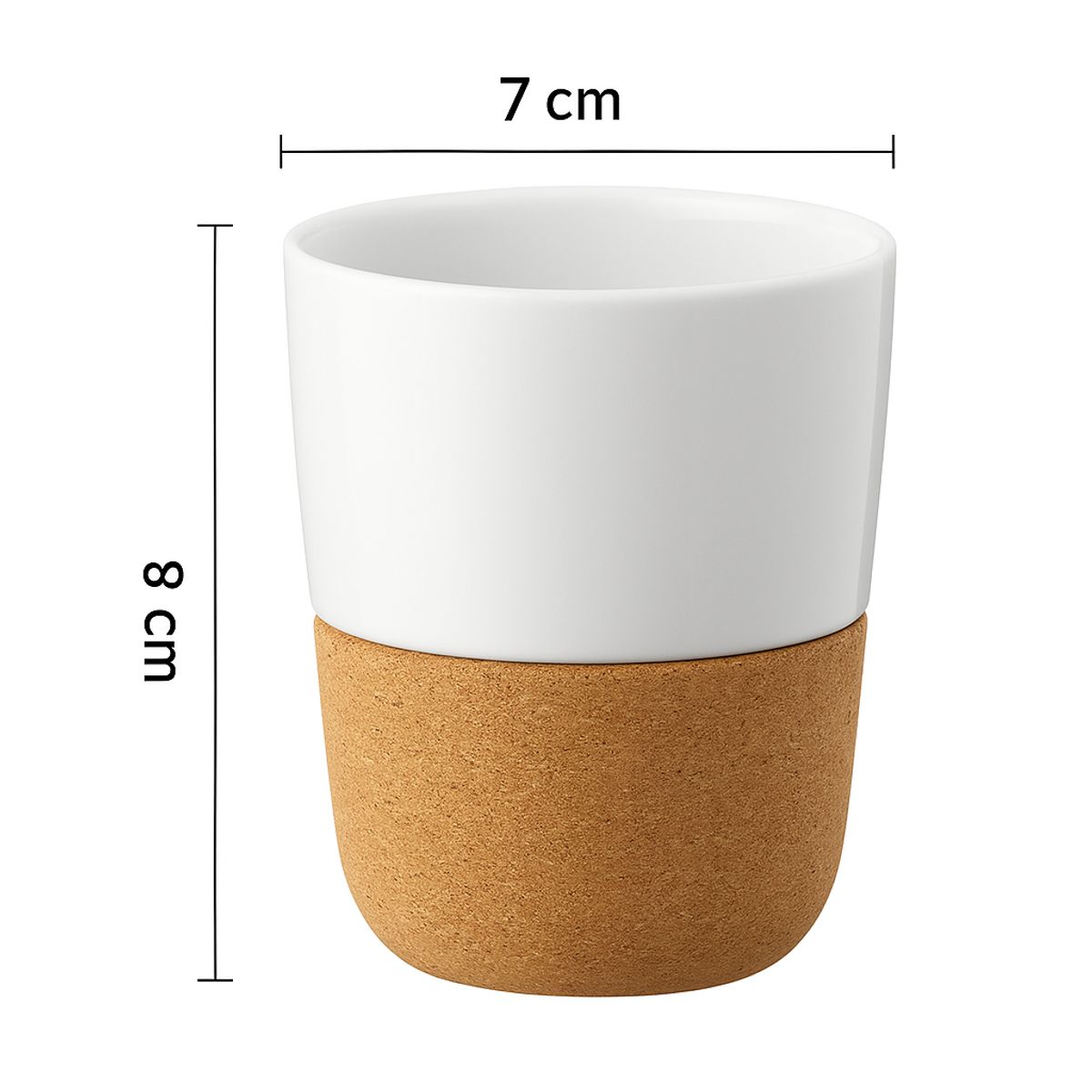 BODUM - Set de 2 vasos Bodum de Porcelana 170 ml con Banda de Corcho Antideslizante