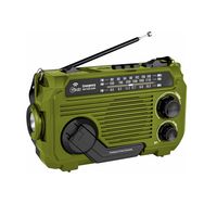 Radio Portatil Dinamo y Solar Recargable Linterna 9584
