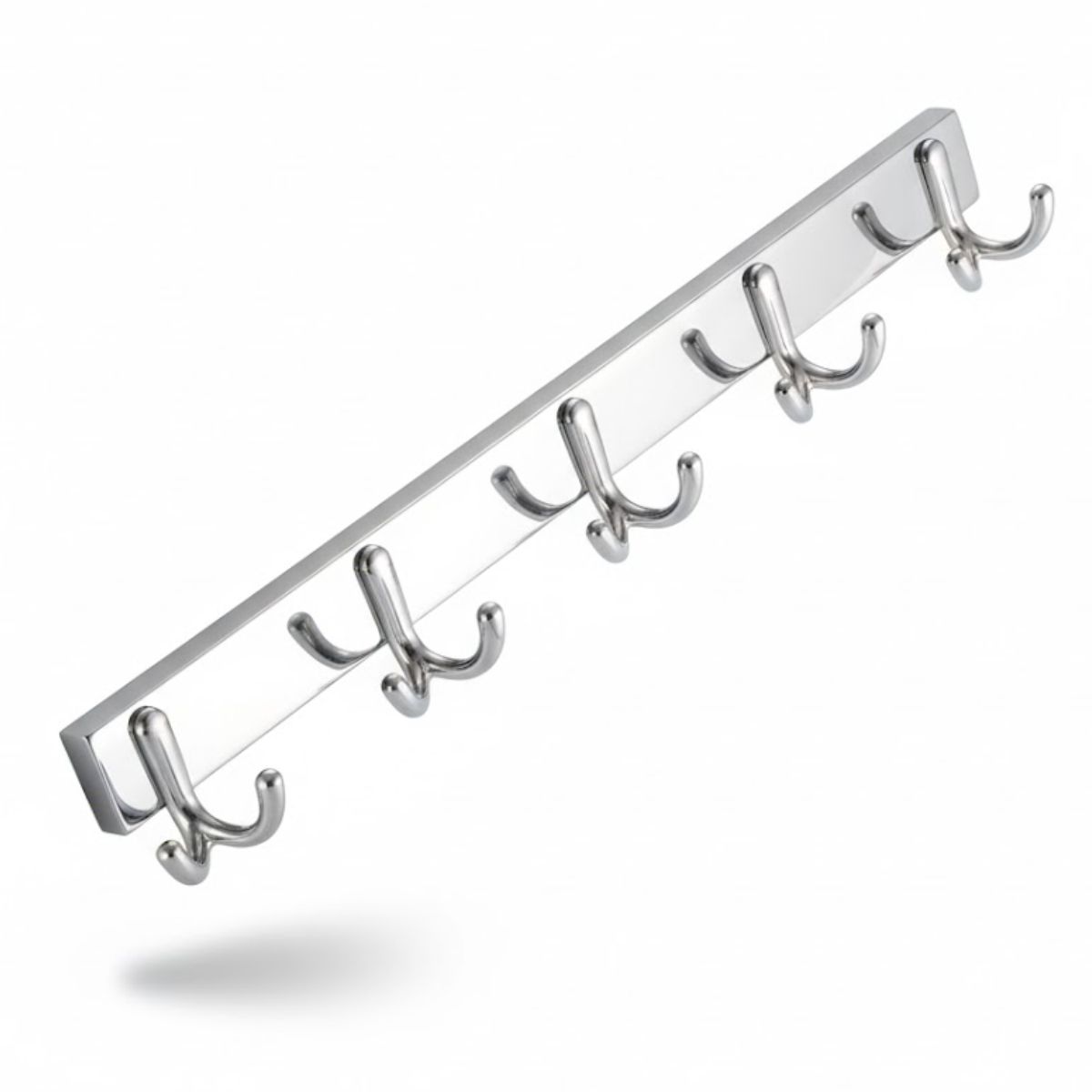 GENERICO - Perchero De Pared Acero Inoxidable 5 Ganchos Doble Multiuso