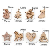 50 Mini decoraciones colgantes de madera Navideñas