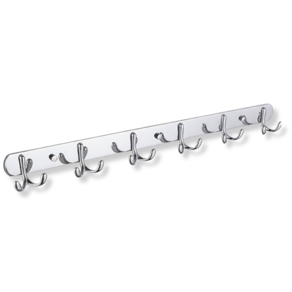 GENERICO - Perchero De Pared Acero Inoxidable 6 Ganchos Doble Multiuso