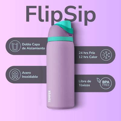 Imagen 2 del producto Termo 1L Botella Termica Temper Agua Acero Inox Lila