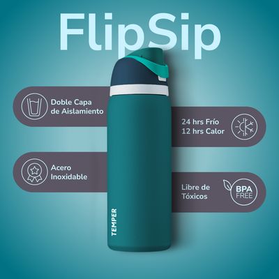 Imagen 2 del producto Termo 1L Botella Termica Temper Agua Acero Inox Azul