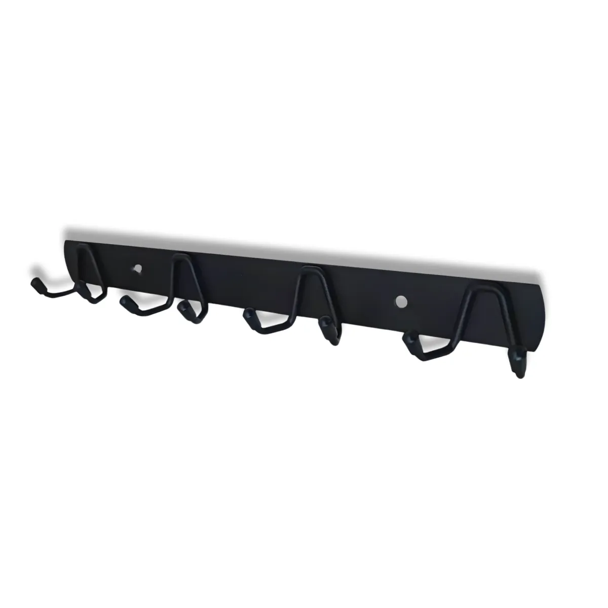 GENERICO - Perchero De Pared Metal Negro 4 Ganchos Doble Multiuso