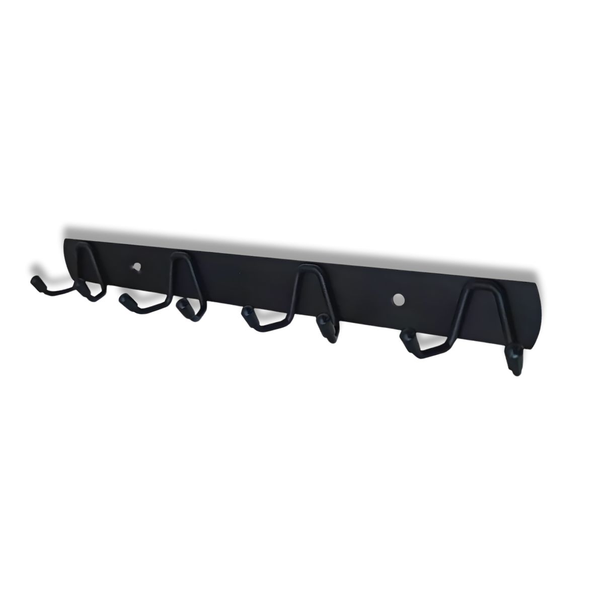 GENERICO - Perchero De Pared Metal Negro 4 Ganchos Doble Multiuso