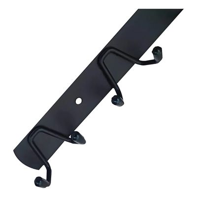 Imagen 2 del producto Perchero De Pared Metal Negro 4 Ganchos Doble Multiuso