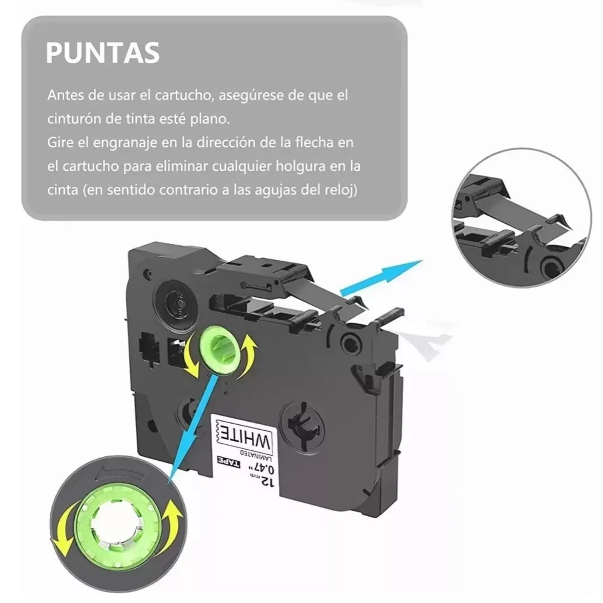 ATURE - 6pcs Cinta Rotuladora Para Brother Tze-231 Alternativa