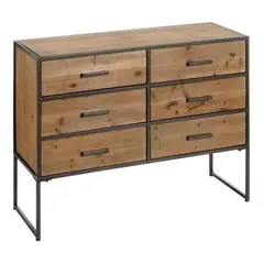 GENERICO - Cómoda de 6 cajones industrial de fierro
