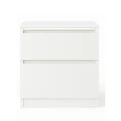 DECORACION CREATIVA - Velador 2 Cajones Blanca premium