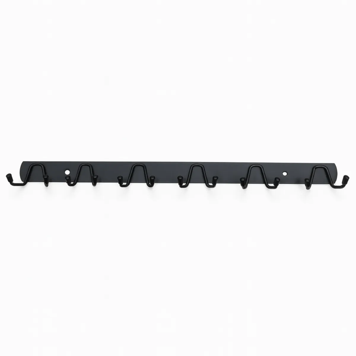 GENERICO - Perchero De Pared Metal Color Negro 6 Ganchos Doble Multiuso