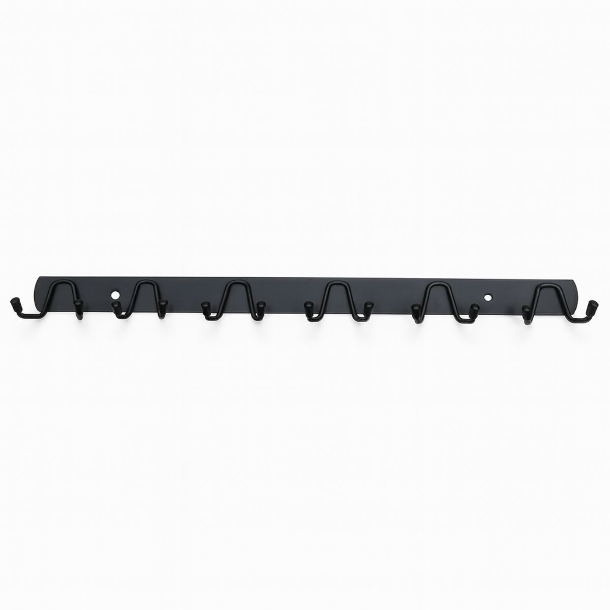 GENERICO - Perchero De Pared Metal Color Negro 6 Ganchos Doble Multiuso