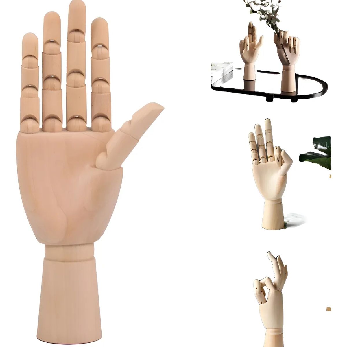 ATURE - Adorno De Madera Mano Derecha Boceto Palma Boceto 10 Pulgada