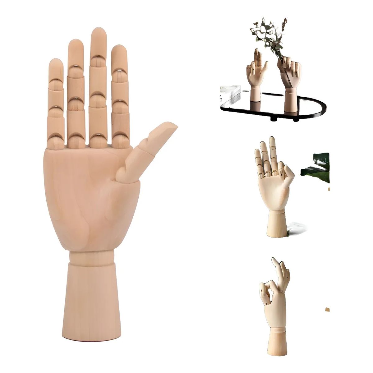 ATURE - Adorno De Madera Mano Derecha Boceto Palma Boceto 10 Pulgada