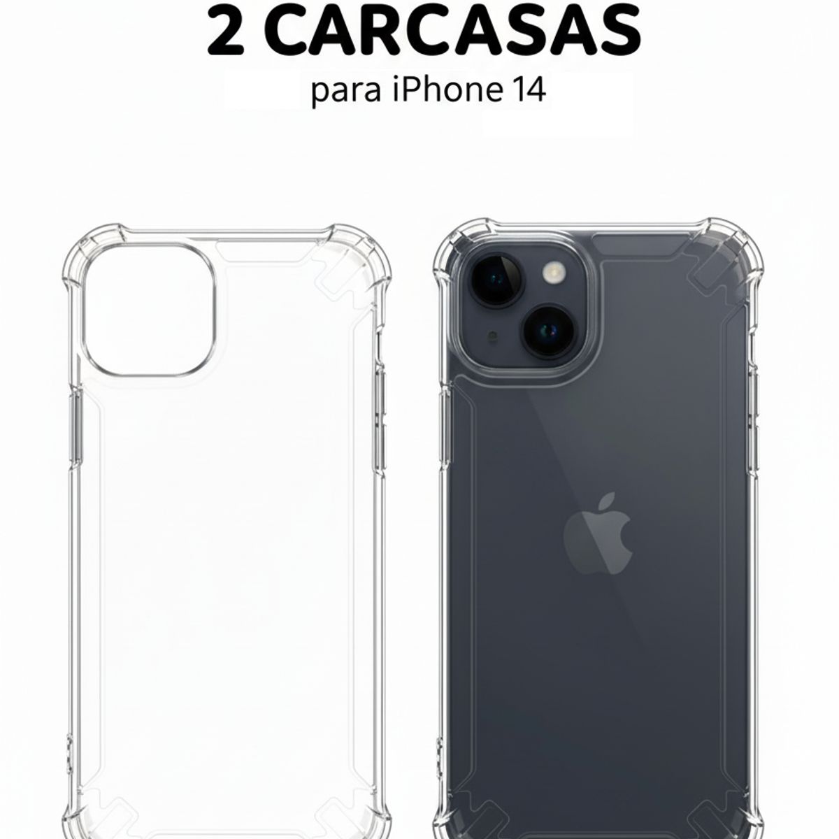 GENERICO - Pack 2 Carcasas antishock para iPhone 14