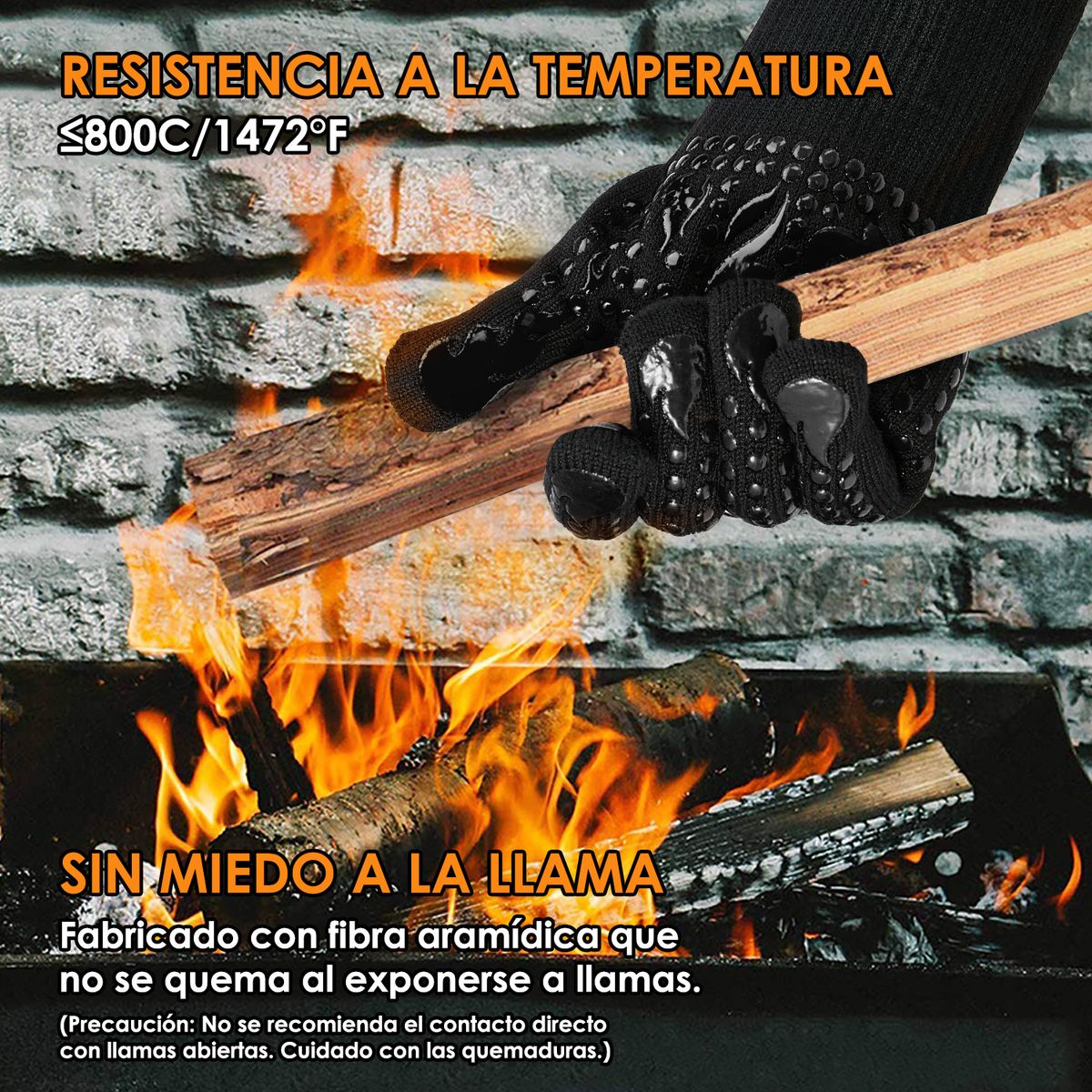 SLOWTON - 800°c Guantes Alta Temperatura Cocina Hornos Asado Parrilla