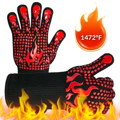 SLOWTON - 800°c Guantes Alta Temperatura Cocina Hornos Asado Parrilla