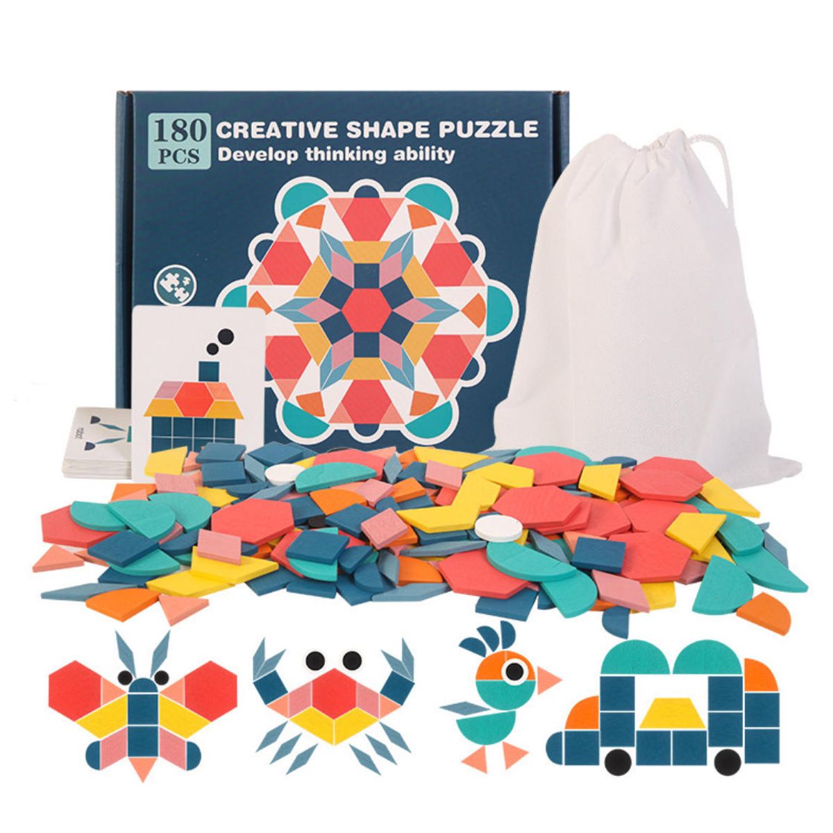 ATURE - Rompecabezas Geométrico 180 Piezas, Juguete Educativo Niños