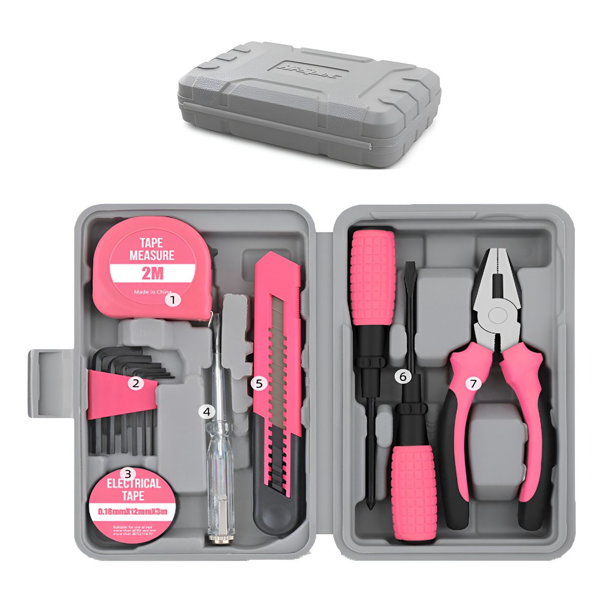 GENERICO - 13 Pcs Kit De Herramientas Diy Con Caja Para Hogar Y Oficina