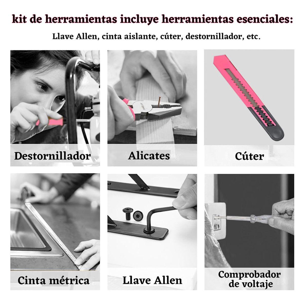 GENERICO - 13 Pcs Kit De Herramientas Diy Con Caja Para Hogar Y Oficina