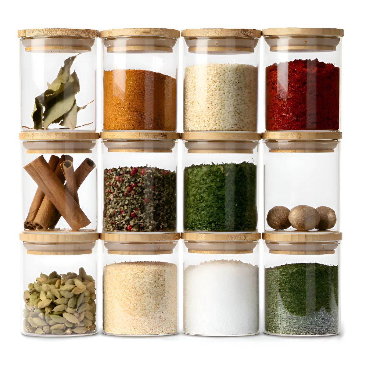 ATURE - Pack 12 Frascos De Vidrio Herméticos Para Alimentos