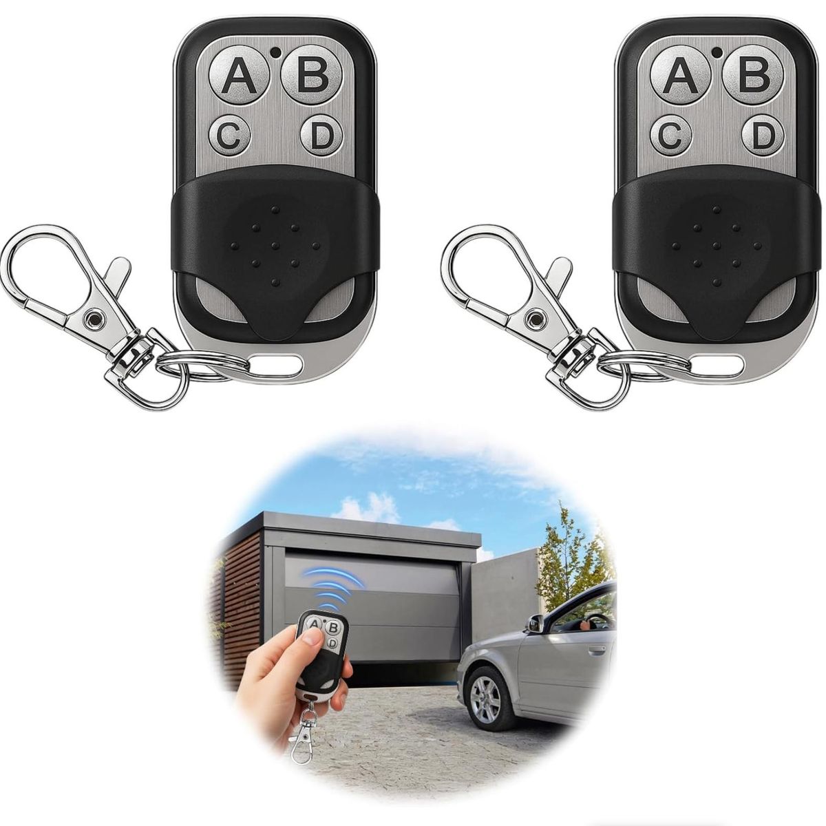 ATURE - 2pcs Controles Remoto Universal Puertas Automáticas 433mhz