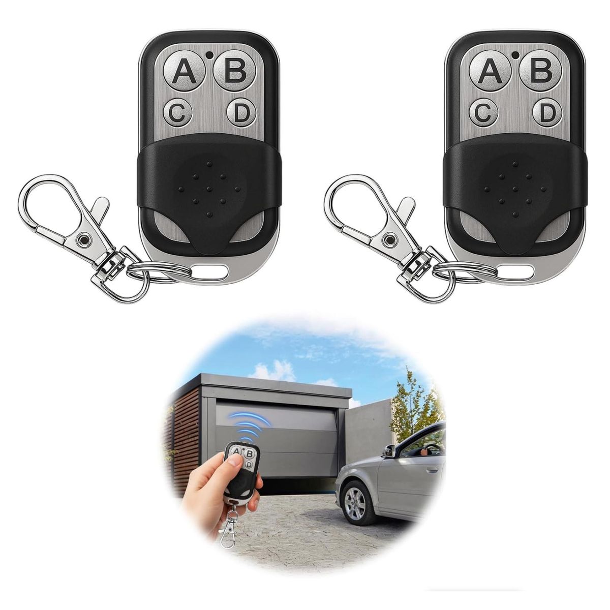 ATURE - 2pcs Controles Remoto Universal Puertas Automáticas 433mhz