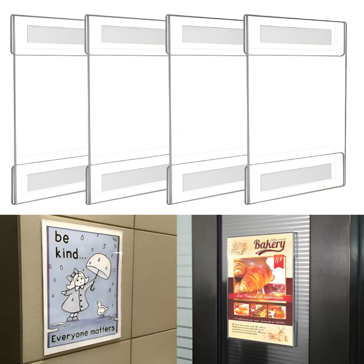 ATURE - 4 Porta Letreros Folleto Carta Pared Acrilico Carta Vertical