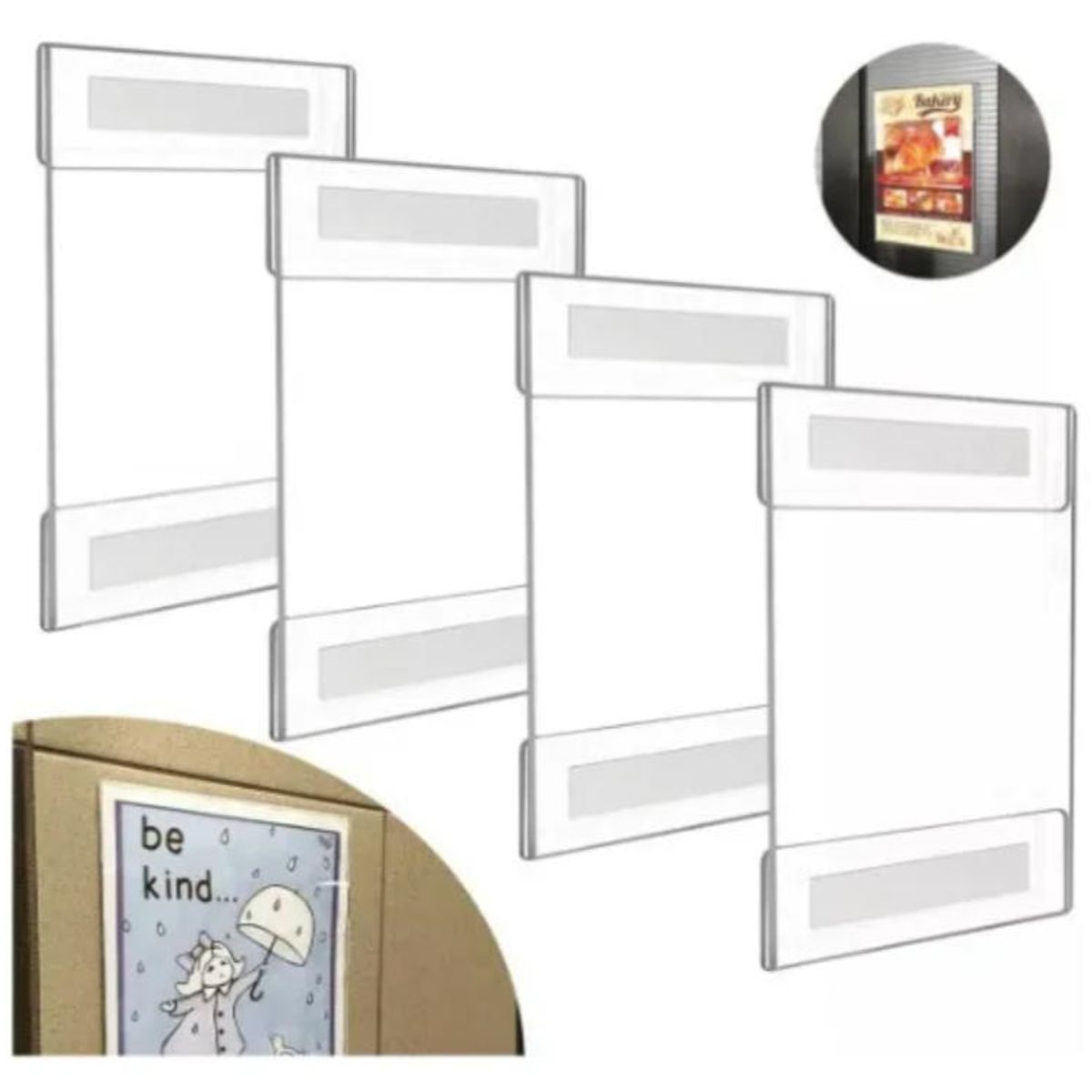 ATURE - 4 Porta Letreros Folleto Carta Pared Acrilico Carta Vertical