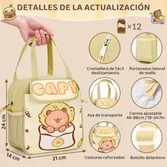 LUKOVEE - Mochila Capibara Escolares con Bolsa de Almuerzo y Estuche para Niñas