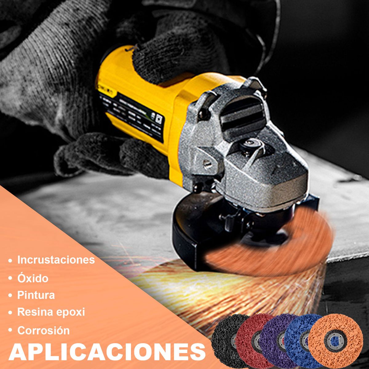 YAYKO - Disco Flap Disc 115mm 5 Unidades para Lijar Desbastar Pulir