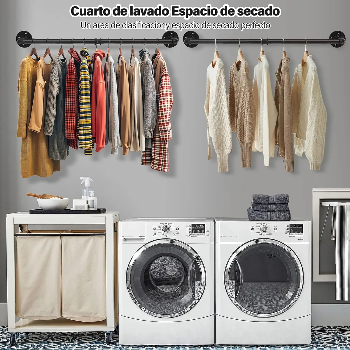 GENERICO - Estilo Industrial Perchero De Pared Para Ropa Perchero