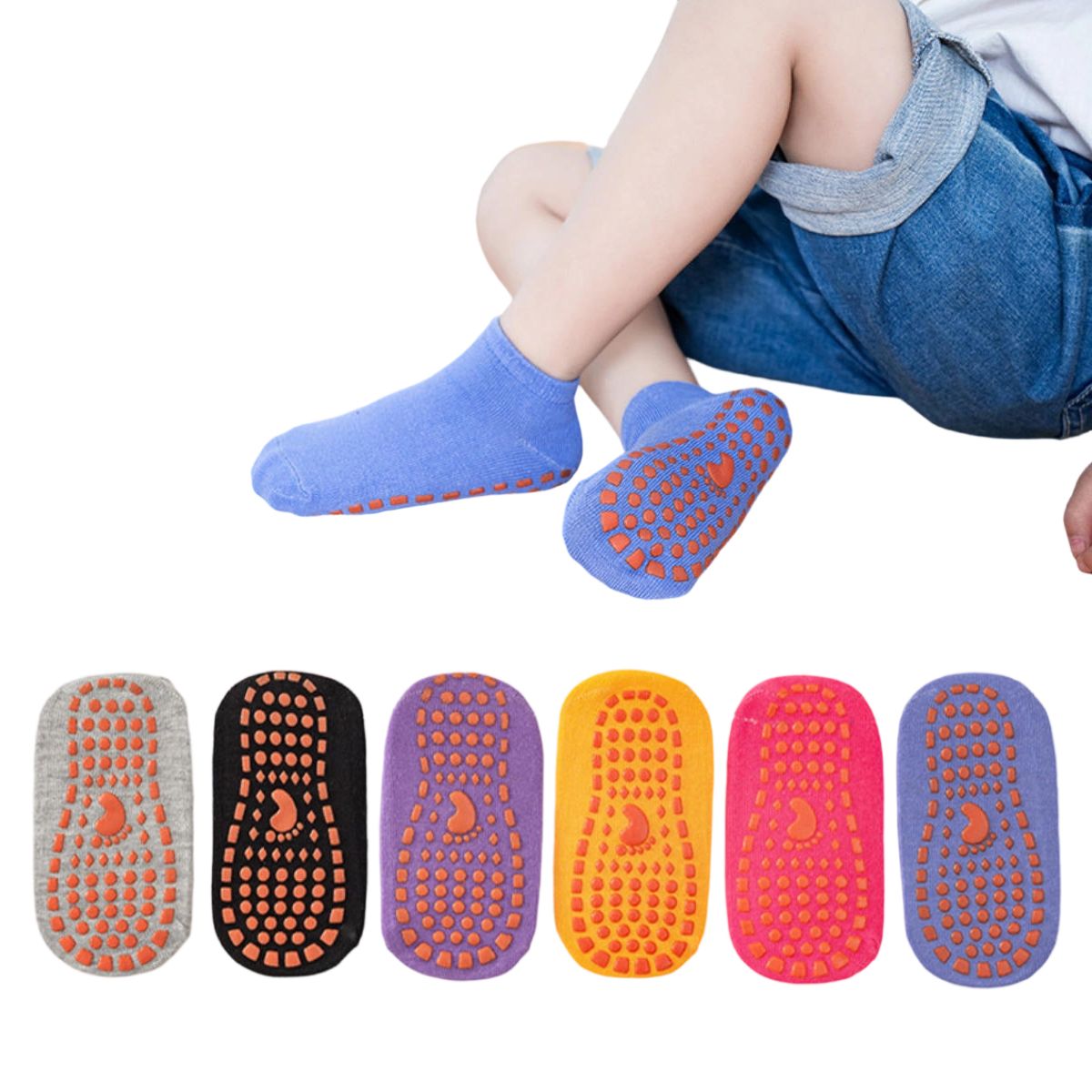 ATURE - Calcetines Antideslizantes Para Bebés 3-12años 6 Pares