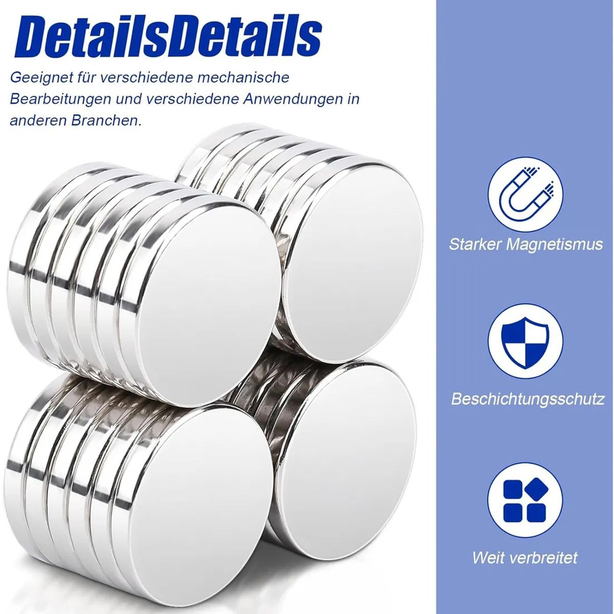 KUANGYE - 20Pcs Imanes Neodimio 20X3 Mmimanes redondos pequeños para neverapara neverapizarrónherramientas