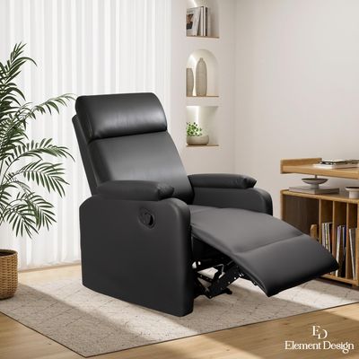 Imagen 2 del producto Berger Reclinable Sillón 1 Cuerpo PU 68x75x97cm Negro Piel Antiarañazos