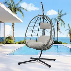 ELEMENT DESIGN - Silla Colgante de Terraza Brisa con Cojínes Ensanchado Gris