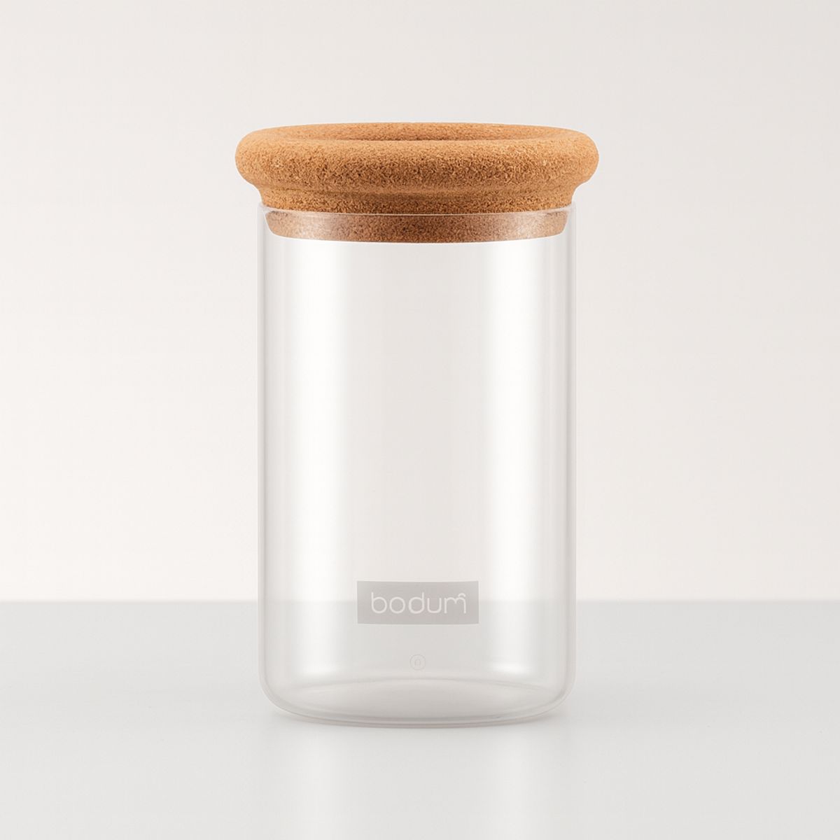 BODUM - Jarro de Almacenamiento Bodum – Vidrio Borosilicato 1,0 L con Tapa de Corcho Natural