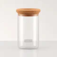 BODUM - Jarro de Almacenamiento – Vidrio Borosilicato 1,0 L con Tapa de Corcho Natural