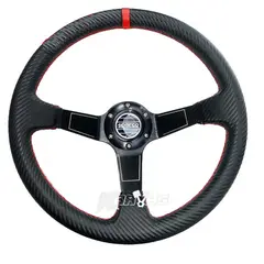 GENERICO - Volante Deportivo Mango Carbono SPC NEGRO Concavo Karvas