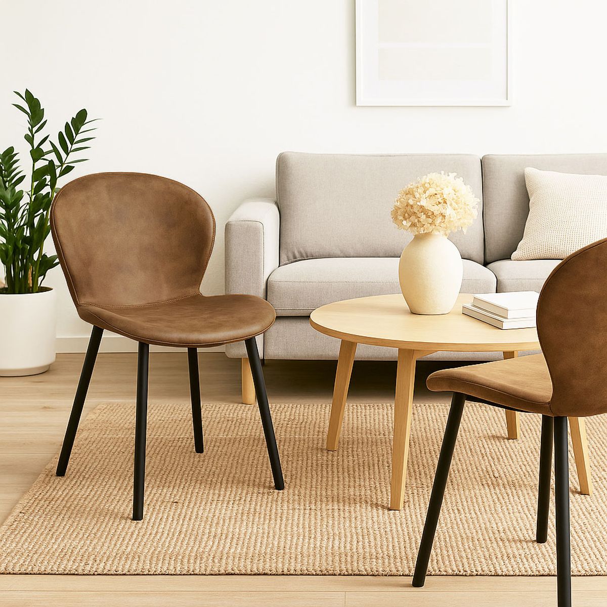 MIRKELA - Sillas Allegra Camel Set x2