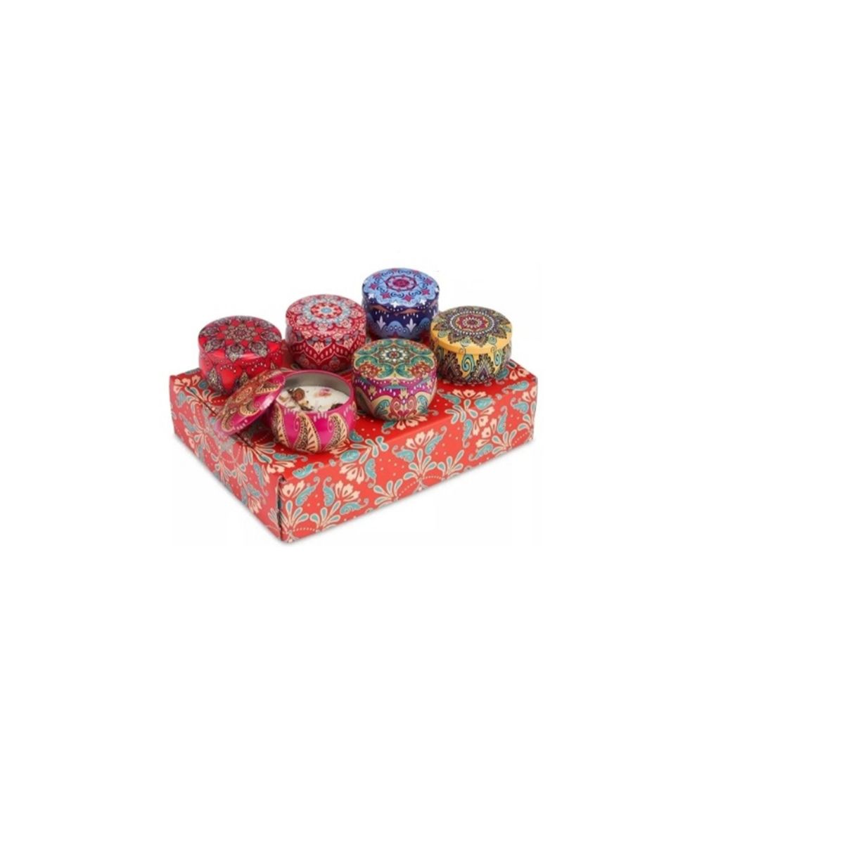 GENERICO - PACK 6 VELAS ROMATICAS CON PETALOS DECORATIVOS