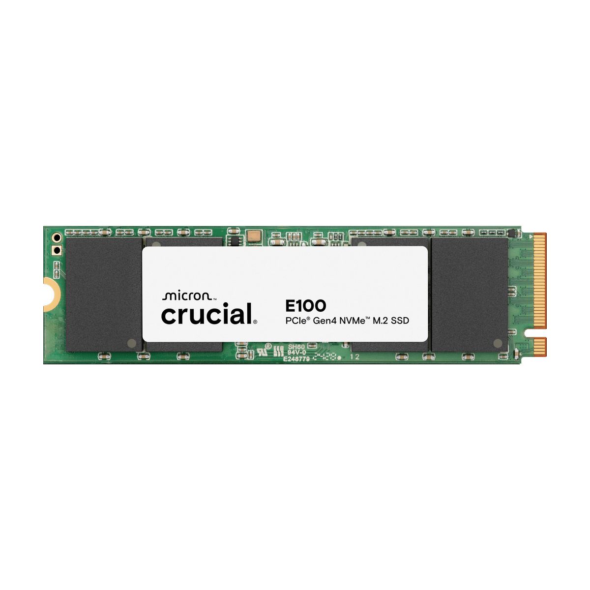 CRUCIAL - Unidad SSD Crucial E100, 480GB, PCI-e Gen 4 NVMe, M.2 2280, Lect 5000MB/s Escr 4500MB/s