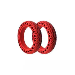 OEM - Rueda Solida Rojo 8,5 Pulgada 1 Par Para M365 Scooter